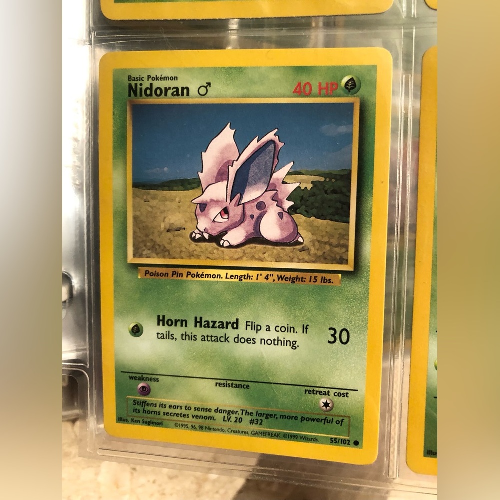 1990’s rare vintage Nidoran Pokémon card 55/102